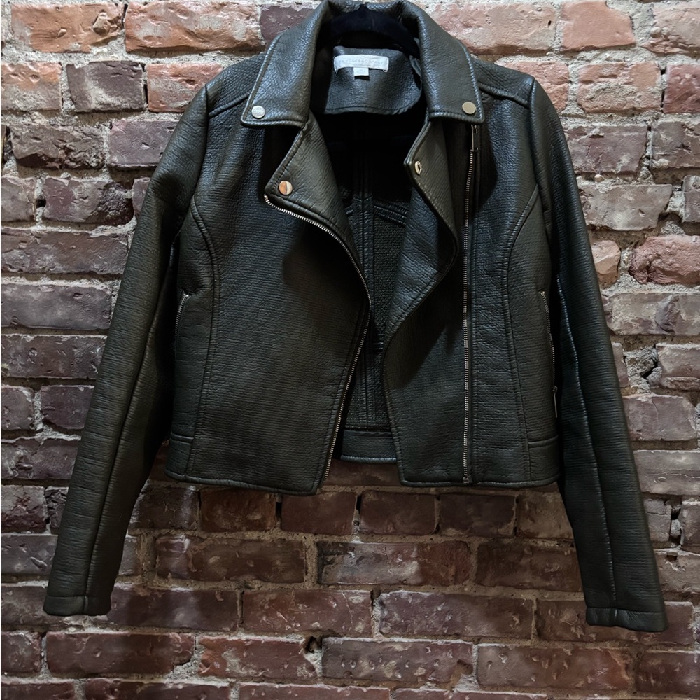 Women's Dark Green Leather Jacket